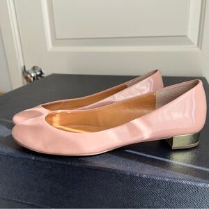 J Crew Janey Flat with Gold Heel